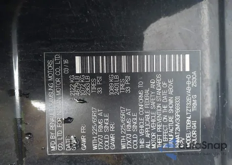 2016 Nissan Rogue Sv from USA, damaged, VIN KNMAT2MV3GP669331